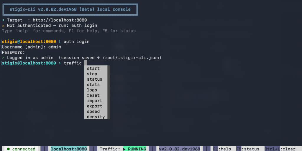 Stigix Interactive CLI Console and Autocompletion