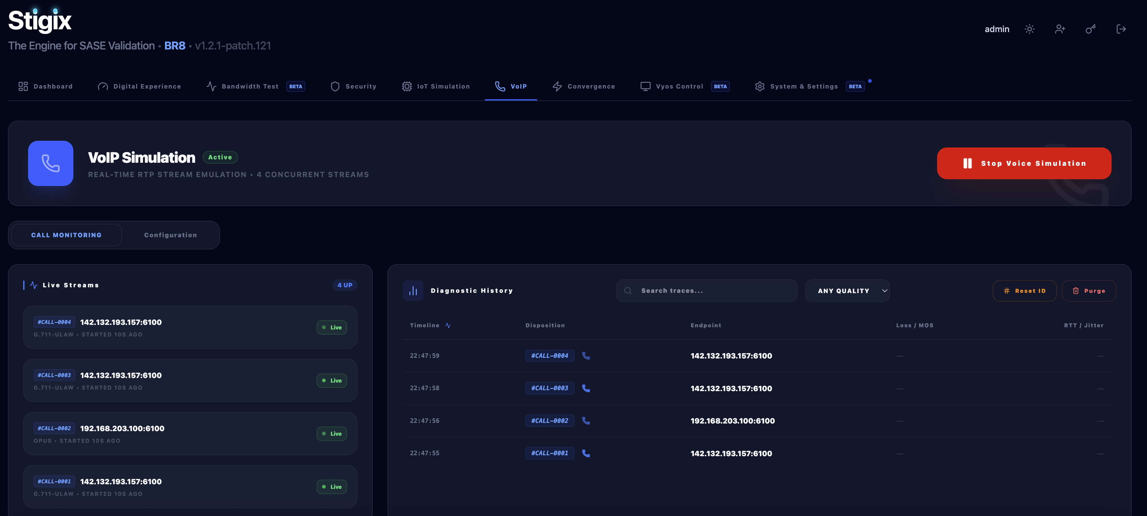 Stigix voice simulation tab