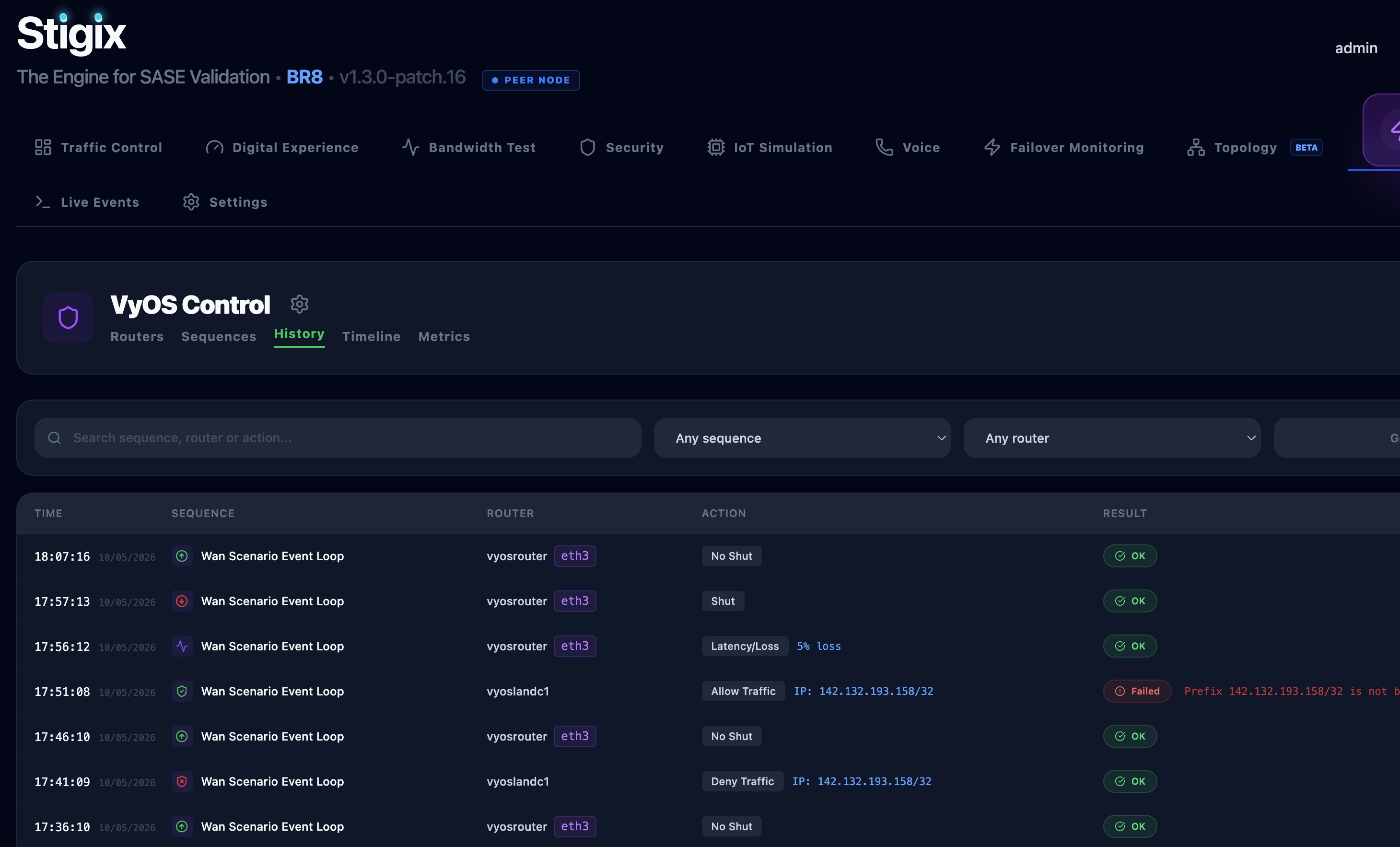 VyOS Execution History and Audit Logs